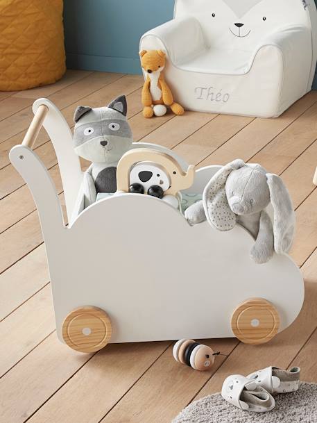 Kinderzimmer Fahrbare Spielzeugkiste WOLKE - weiß - 4