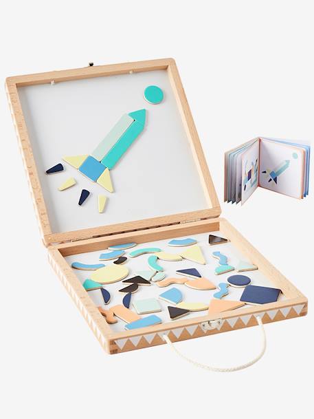 Kinder Spielbox mit Magnet-Klötzen, Holz FSC® - mehrfarbig - 5