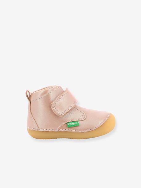 Mädchen Baby Lauflern-Boots SABIO KICKERS - rosa bedruckt+rosa metallic - 6