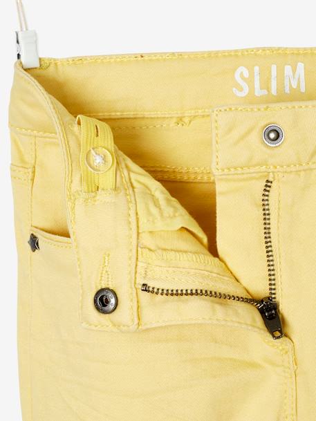 Mädchen Slim-Fit-Hose, Hüftweite COMFORT - gelb+grün+hellbraun+himbeer+lachsfarben+marine - 3