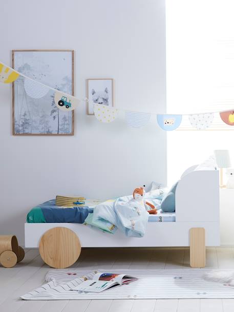 Mitwachsendes Kinderbett ROLLIE - weiß/natur - 1