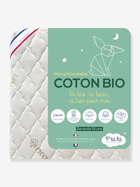 Baby Matratze mit Bio-Baumwolle COTON BIO P'TIT LIT - weiß - 4