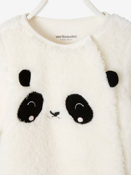 Baby Overall Panda oder Maus, Webpelz Oeko-Tex - dunkelbraun+wollweiß - 6