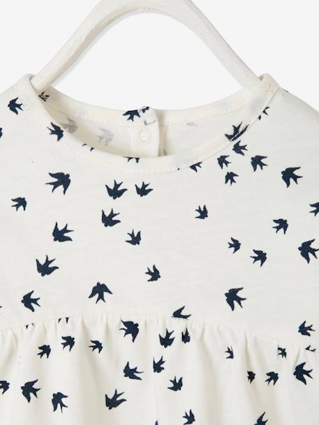 Mädchen Baby Shirt, Print Oeko-Tex - wollweiß bedruckt - 2