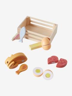 Spielzeug-Kiste mit Lebensmitteln aus Holz FSC®