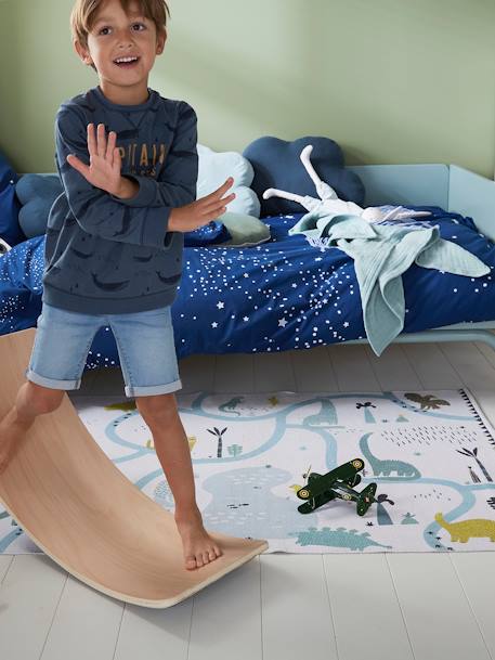 Kinderzimmer Spielteppich DINOLAND, Recycling-Baumwolle - wollweiß/mehrfarbig bedruckt - 4