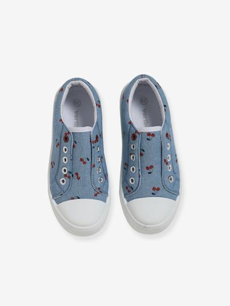 Mädchen Stoff-Sneakers mit Gummizug - blau/kirschen - 5
