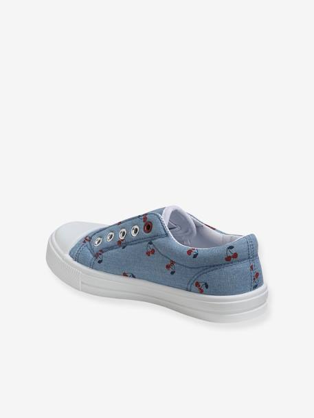Mädchen Stoff-Sneakers mit Gummizug - blau/kirschen - 4