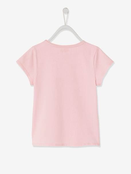 vertbaudet x Studio Jonesie: Mädchen T-Shirt FAMILY TEAM, Bio-Baumwolle - rosa - 4