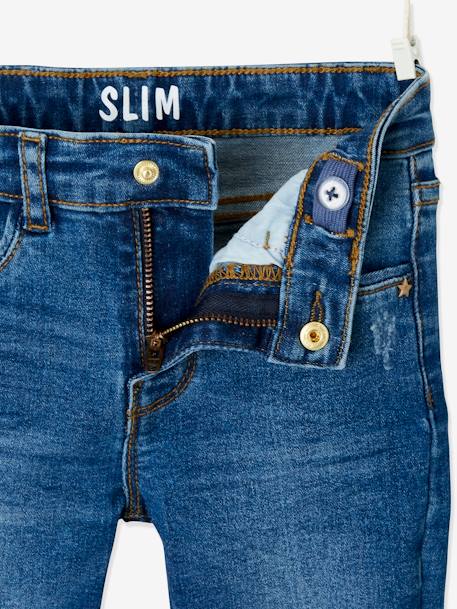 Mädchen Slim-Fit-Jeans WATERLESS, Hüftweite SLIM - blue stone+dark blue+grau+schwarz - 5