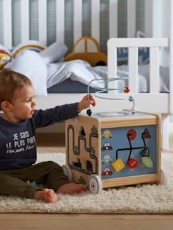Spielzeug-Activity-Würfel zum Nachziehen KLEINE AUTOS, Holz FSC®
