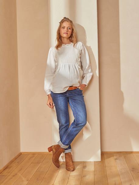 Umstands-Jeans mit Stretch-Einsatz, Mom-Fit - blue stone+grau+hellblau - 3