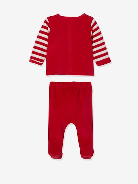 Baby Weihnachts-Schlafanzug aus Samt - rot - 2