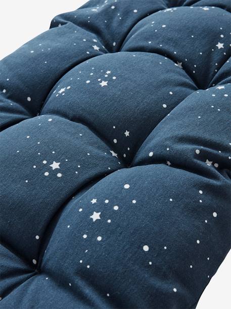 Kinderzimmer Kissen für Sitzbank oder Truhe - nachtblau polarstern+senfgelb ethnomuster+weiß blumenzauber - 3