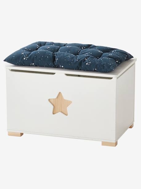 Kinderzimmer Kissen für Sitzbank oder Truhe - nachtblau polarstern+senfgelb ethnomuster+weiß blumenzauber - 2