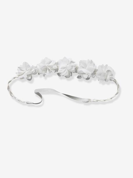 Festliches Haarband mit Tüllblumen - weiß - 3