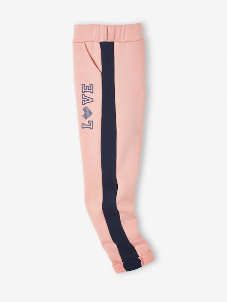 Mädchen Jogginghose mit seitlichen Streifen - dunkelrosa+rosa - 6