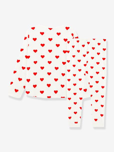 Mädchen Schlafanzug aus Bio-Baumwolle PETIT BATEAU, Herzen - weiß bedruckt herzen - 3
