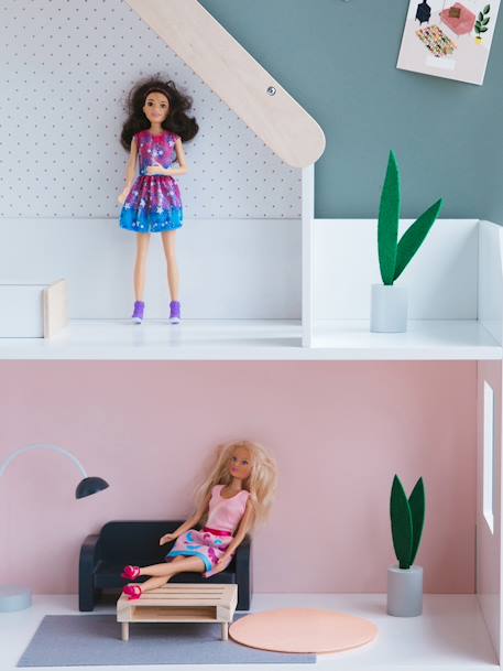 Puppenhaus für Modepuppen aus Holz FSC® - mehrfarbig - 3