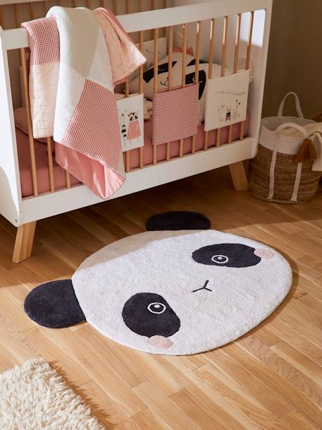 Kinderzimmer Teppich PANDA - weiß/schwarz - 2