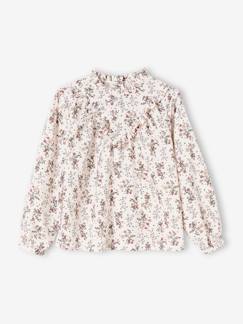 Maedchenkleidung-Mädchen Bluse mit Volantkragen, Blumen