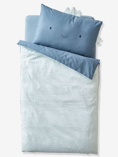 Baby Bettbezug ohne Kissenbezug KLEINER DINO - blau - 2