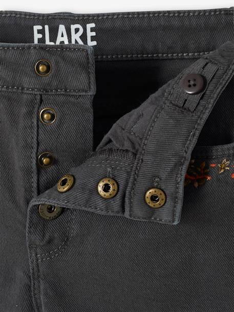 Mädchen Flared-Jeans mit Stickereien - schwarz - 5