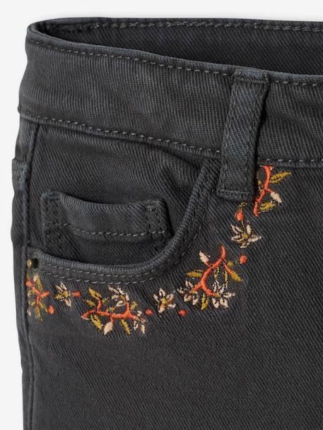 Mädchen Flared-Jeans mit Stickereien - schwarz - 6