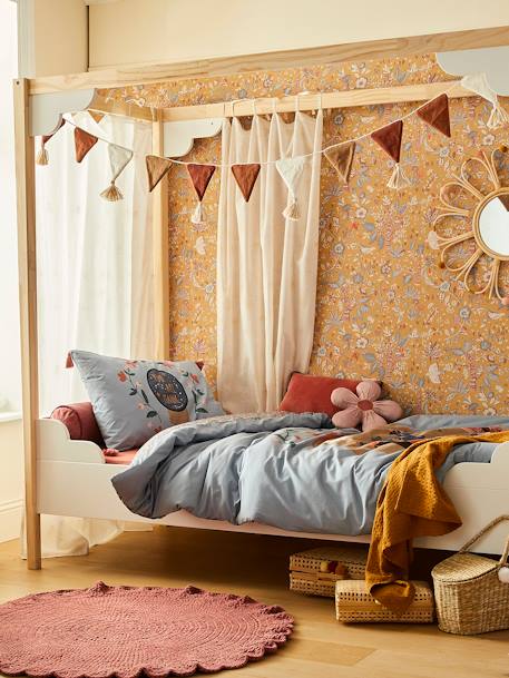 Kinderzimmer Wimpelkette, gestrickt - beige/mehrfarbig+pudrig rosa - 4