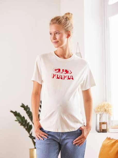 T-Shirt mit Messageprint für Schwangerschaft & Stillzeit - weiß - 1