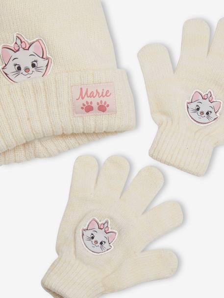 Kinder-Set Disney ARISTOCATS MARIE: Mütze & Handschuhe - beige meliert/rosa - 2