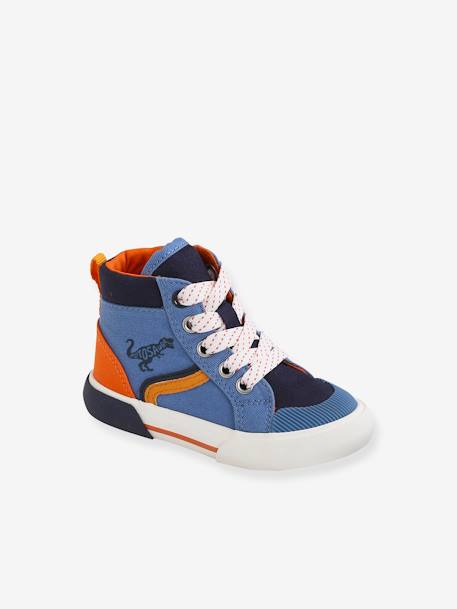 Baby High-Sneakers mit Schnürung & Reißverschluss - blau - 1