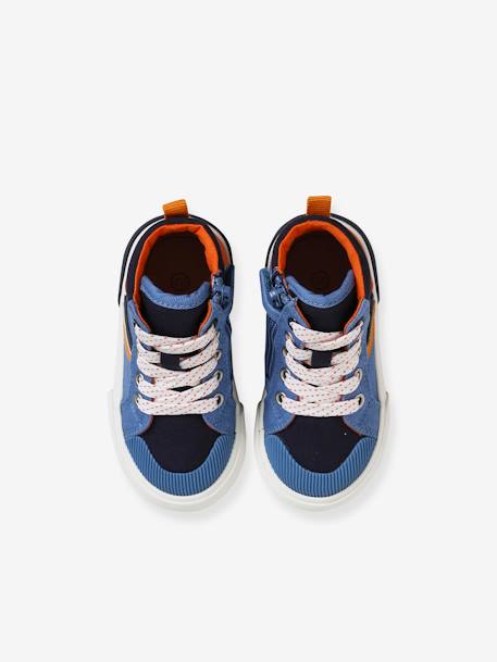 Baby High-Sneakers mit Schnürung & Reißverschluss - blau - 4