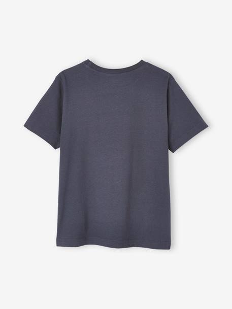 Jungen T-Shirt, Tierprint - grau meliert+nachtblau - 6