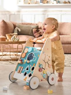 Spielzeug-Baby-Activity-Lauflernwagen mit Bremsen, Holz FSC®