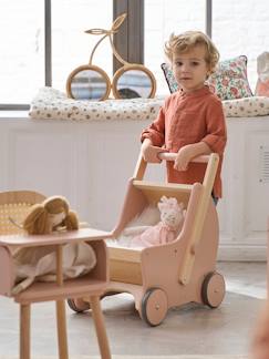 Spielzeug-Puppen-Babypuppen & Zubehör-2-in-1 Puppen-Kinderwagen, Lauflernwagen Holz FSC®
