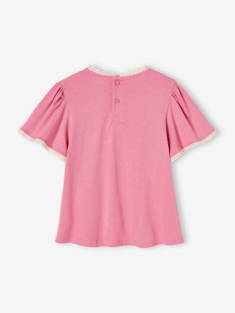 Mädchen Blusenshirt mit Häkelbordüren - rosa - 2