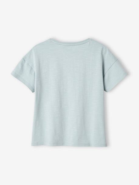 Mädchen T-Shirt mit Rüschenmotiv - aprikose+himmelblau+mandelgrün+marine gestreift+tinte+wollweiß - 5
