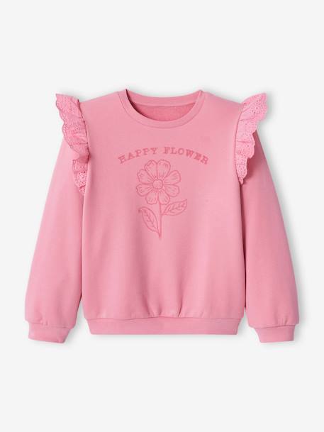 Mädchen Sweatshirt mit Volants - rosa - 4