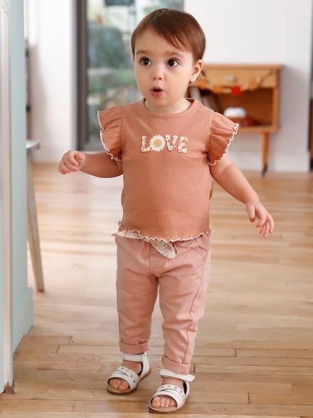 Mädchen Baby Sandalen mit Klett - weiß - 5