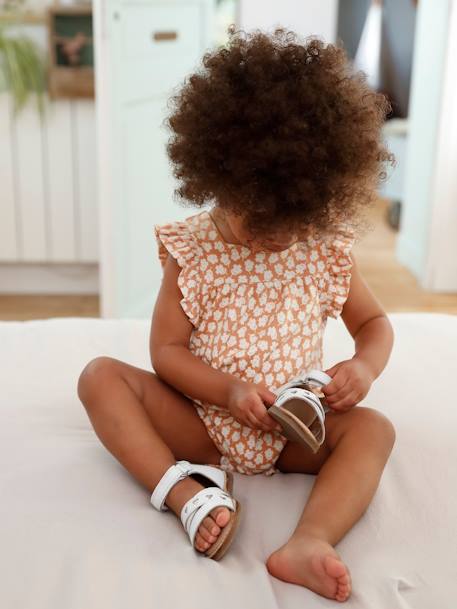 Mädchen Baby Sandalen mit Klett - weiß - 3