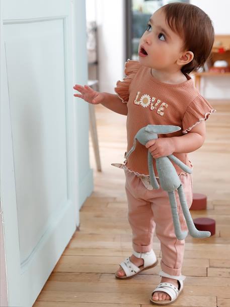 Mädchen Baby Sandalen mit Klett - weiß - 4