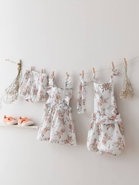 Baby-Set: Kleid, Spielhose & Haarband - weiß - 4