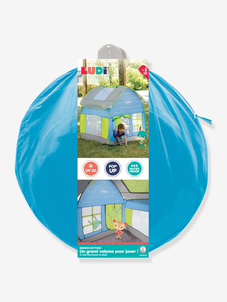 Kinder Spielzelt, Spielhaus COTTAGE mit UV-Schutz LUDI - blau/grün/grau - 4