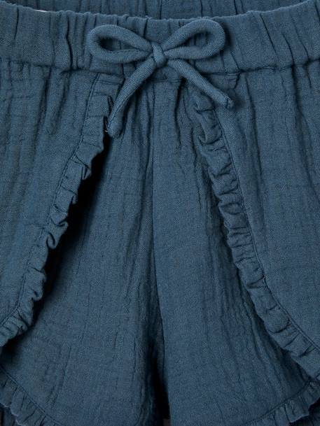 Mädchen Shorts mit Volants, Musselin - nachtblau - 4