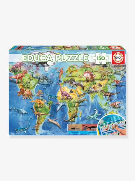 Kinder Puzzle DINOSAURIER-WELTKARTE EDUCA, 150 Teile - blau - 1