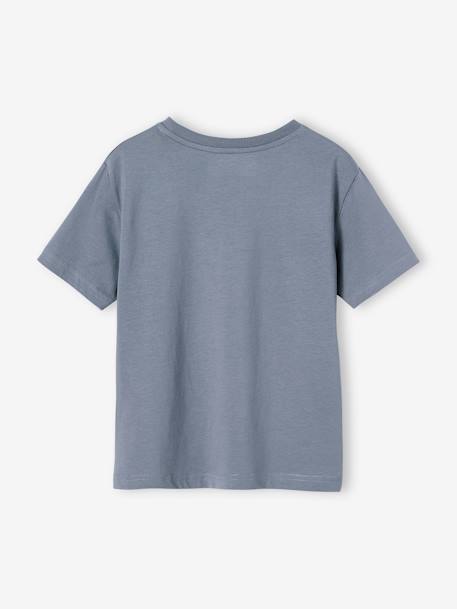 Jungen T-Shirt, Reliefprint - blau+wollweiß - 2