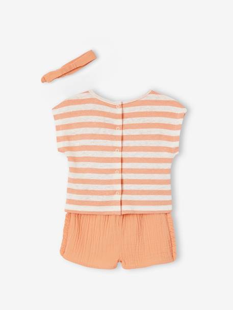 Baby-Set: T-Shirt, Shorts & Kopftuch - orange - 6