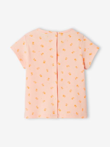 Geripptes Baby T-Shirt - zartrosa - 4