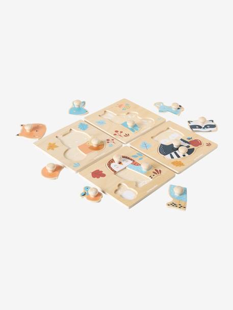 4er-Set Baby Puzzles WALDFREUNDE aus Holz FSC® - natur - 3